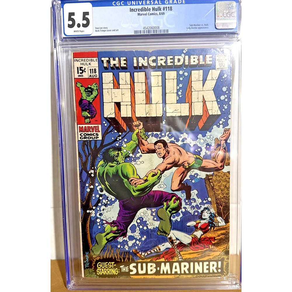 Incredible Hulk #118 vs Sub-Mariner Battle, 1969 Lady Dorma Appearance CGC 5.5